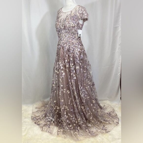 Mac Duggal Beaded & Floral-Embroidered Gown size 10 - Picture 6 of 14